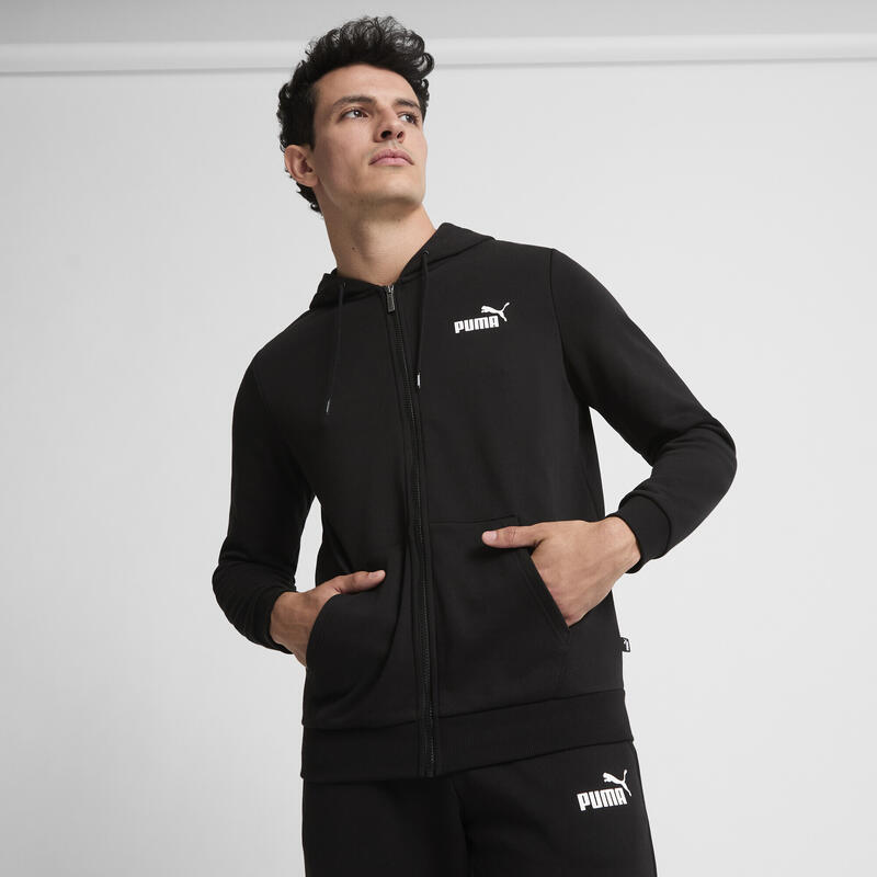 Pánská mikina s kapucí Essentials Small Logo Full-Zip PUMA Black