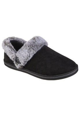 Skechers Damen Cozy Campfire - FRESH TOAST Hausschuhe Pantoffeln 167219 Schwarz