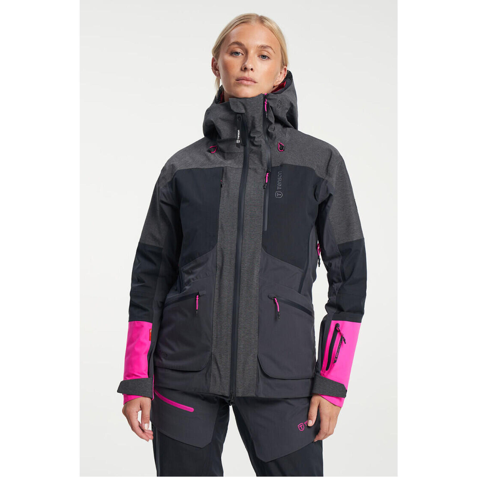 TENSON Dámská skialpová membránová bunda TENSON Touring Shell Jacket W tmavě šedá