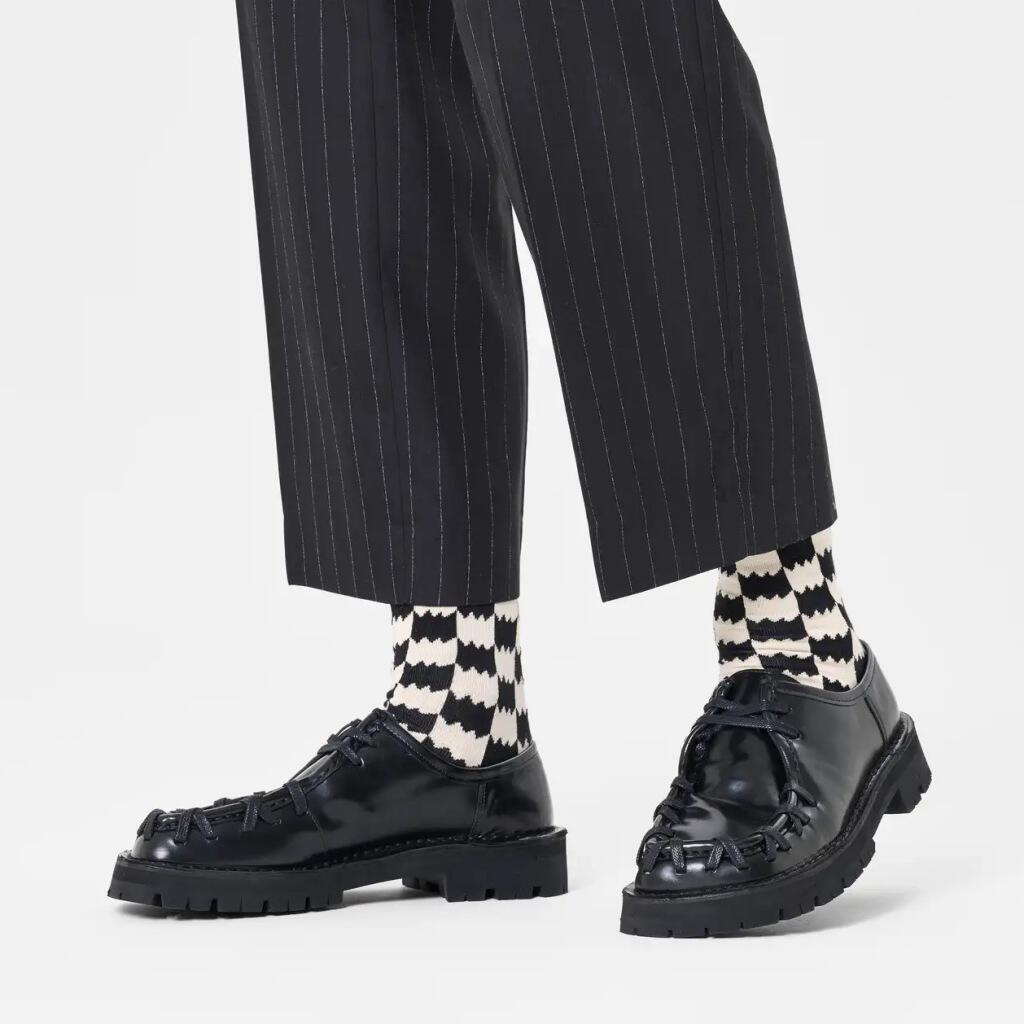 Chaussettes Happy Socks Modèle Dizzy Check Sock Couleur Noir 2/4