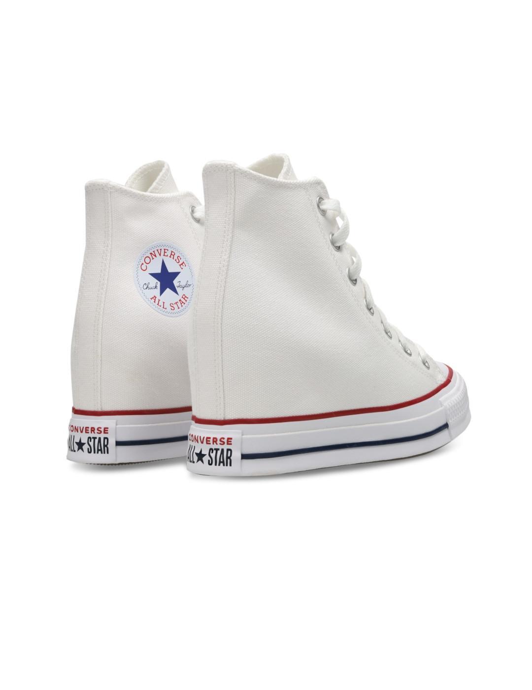 Sapatilhas femininas Converse plataforma Wedge branco 4/6