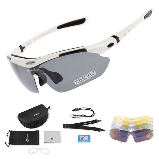 Occhiali da ciclismo polarizzati Rockbros 10002 - Bianco