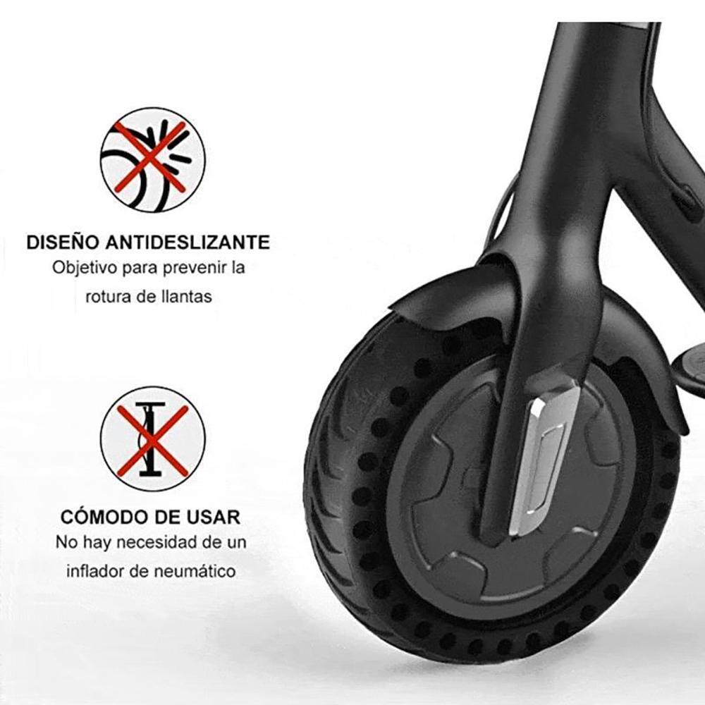 Rueda Maciza Perforada para Patinete Eléctrico Ewheel Negro 8,5X2" 6/7