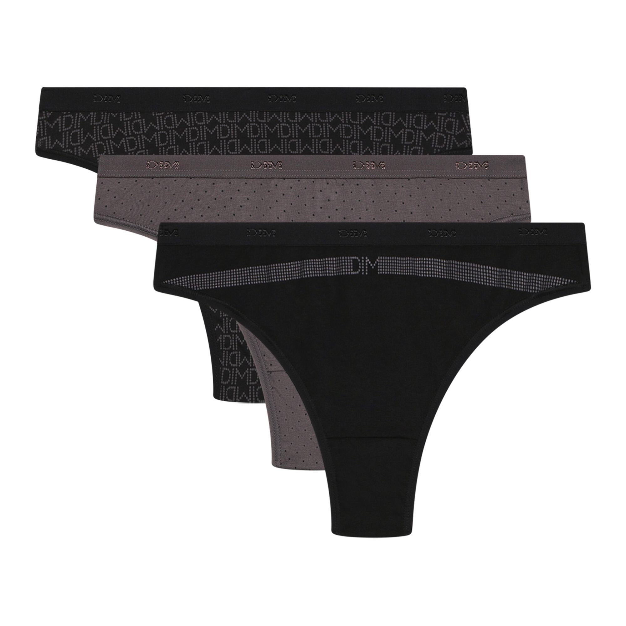 Dim Les Pockets Coton, Lot de 3 Strings Coton 4/7