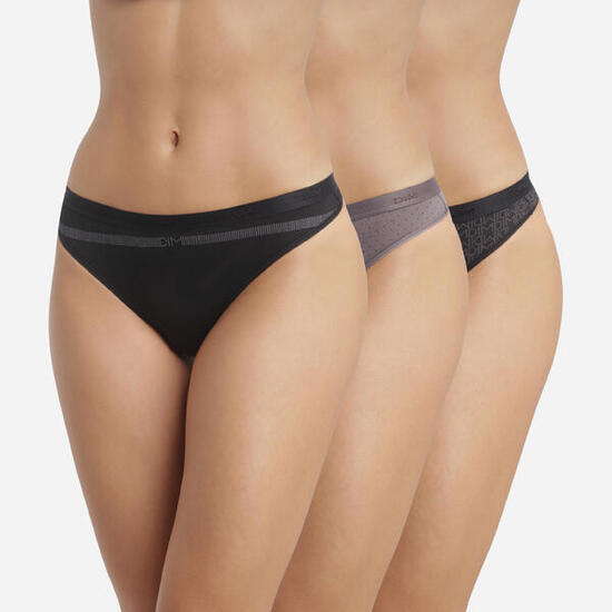 Dim Les Pockets Coton, Lot de 3 Strings Coton