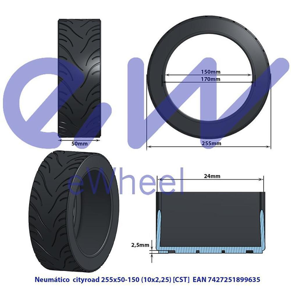 Neumático 10x2,25-6 [CST] Ewheel 4/5