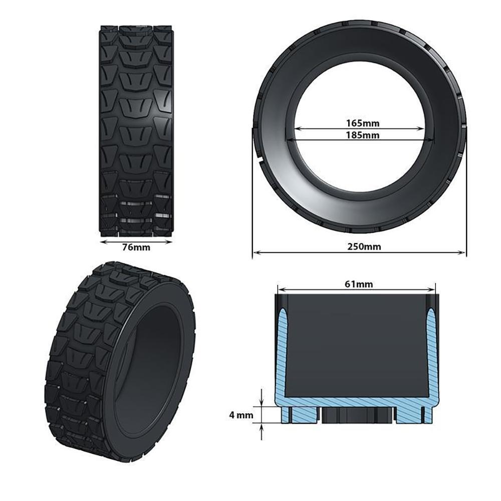 Neumático para patinete eléctrico Ewheel Negro 10x2'75-6'5" para Smartygyro 4/5