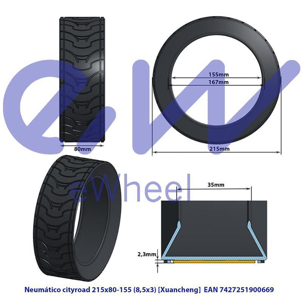 Neumático 8,5x3-6,1 [Xuancheng] Ewheel 2/5