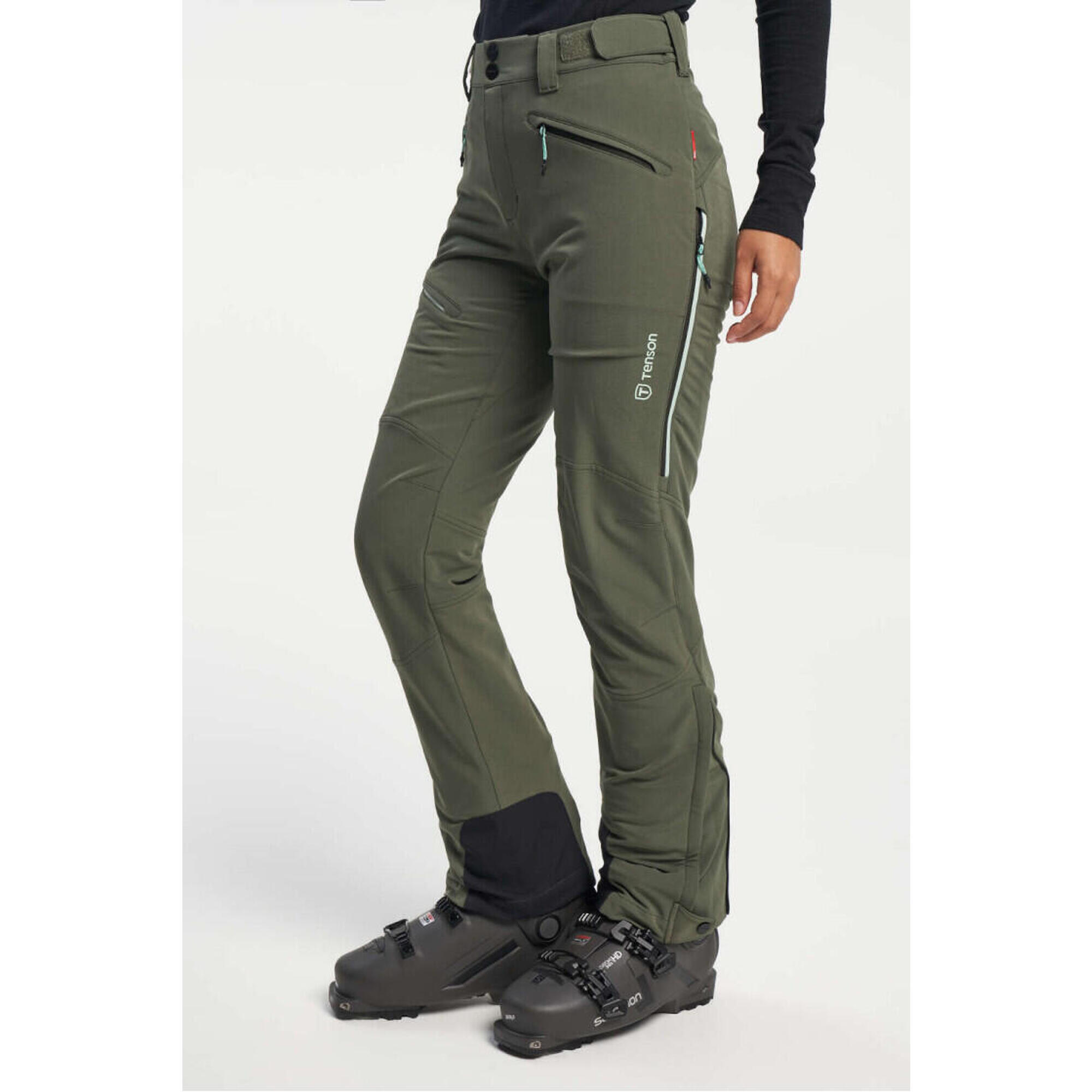 Dámské lyžařské softshellové kalhoty TENSON Touring Softshell Pant W khaki