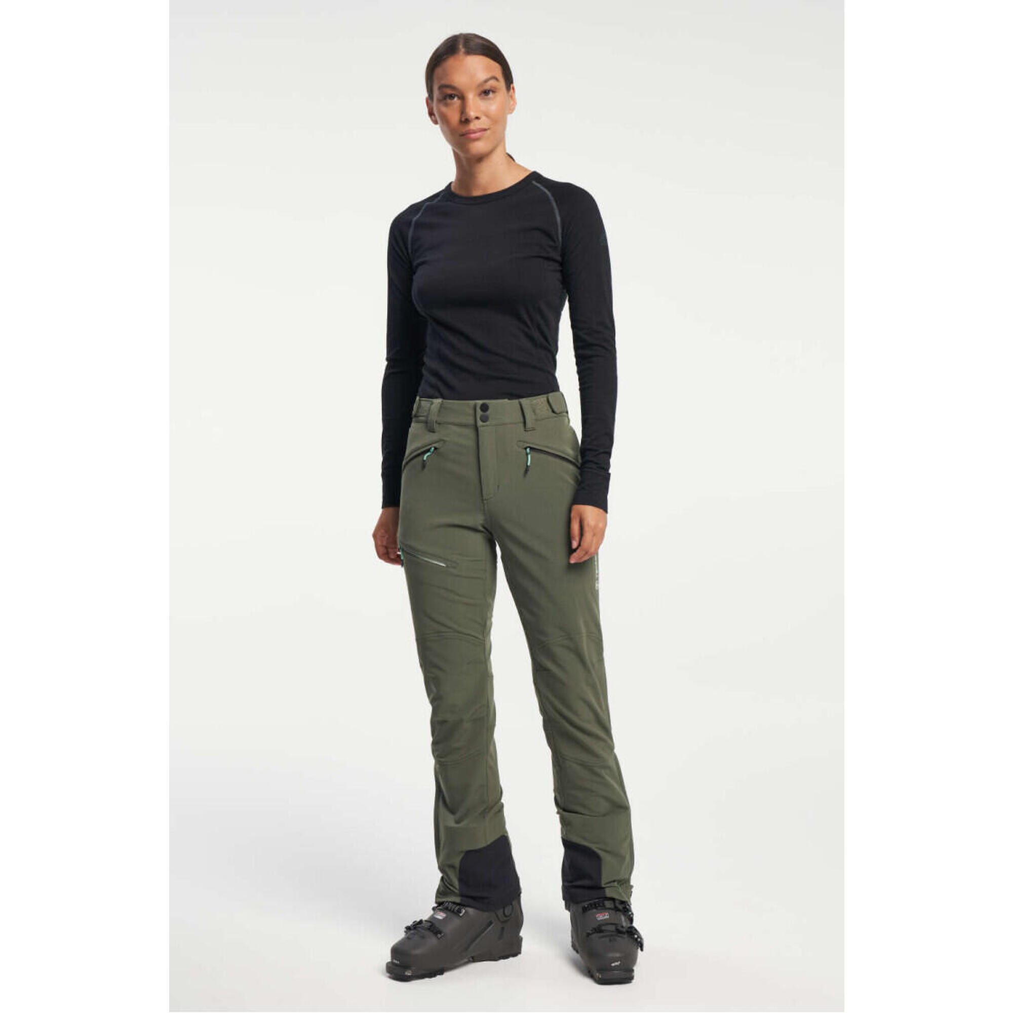 TENSON Dámské lyžařské softshellové kalhoty TENSON Touring Softshell Pant W khaki