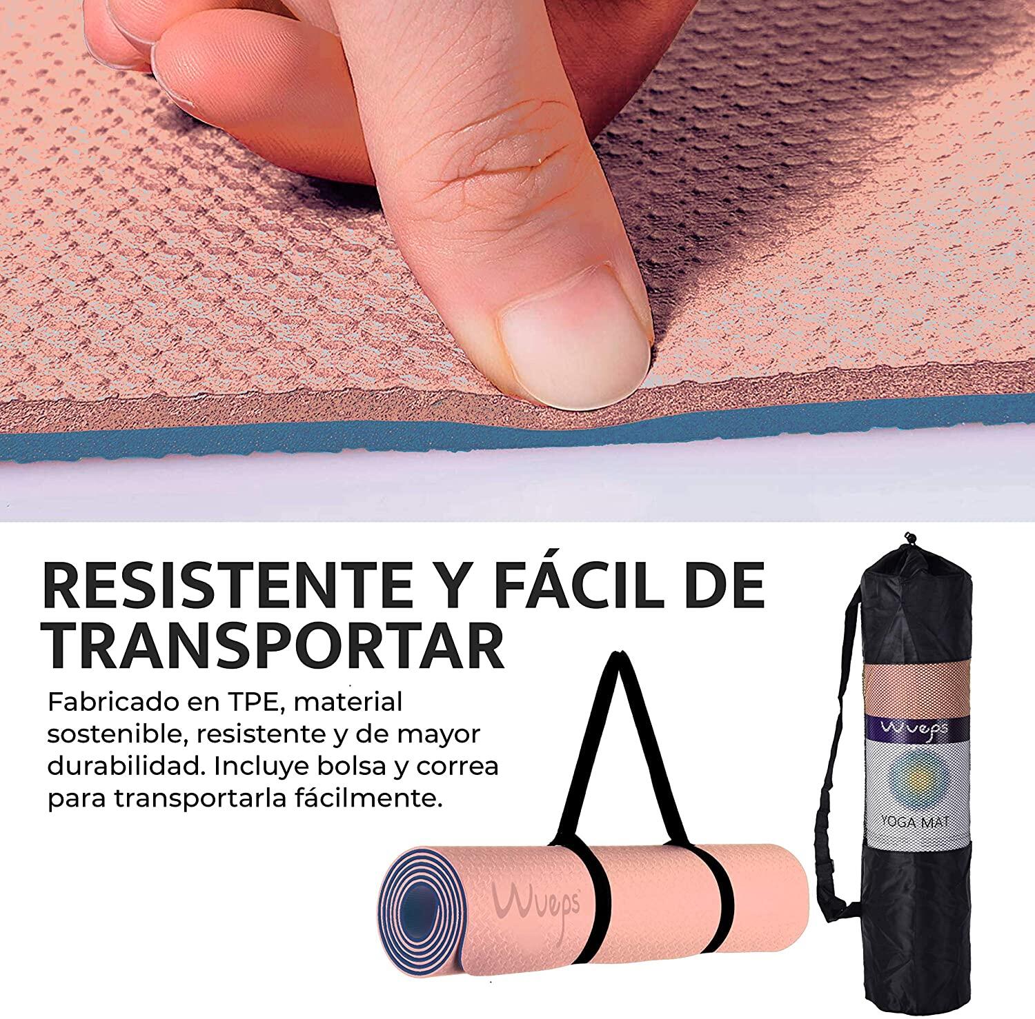 Yogamatte Komfort für sanftes Yoga 183 CM  Dunkelblau 3/5