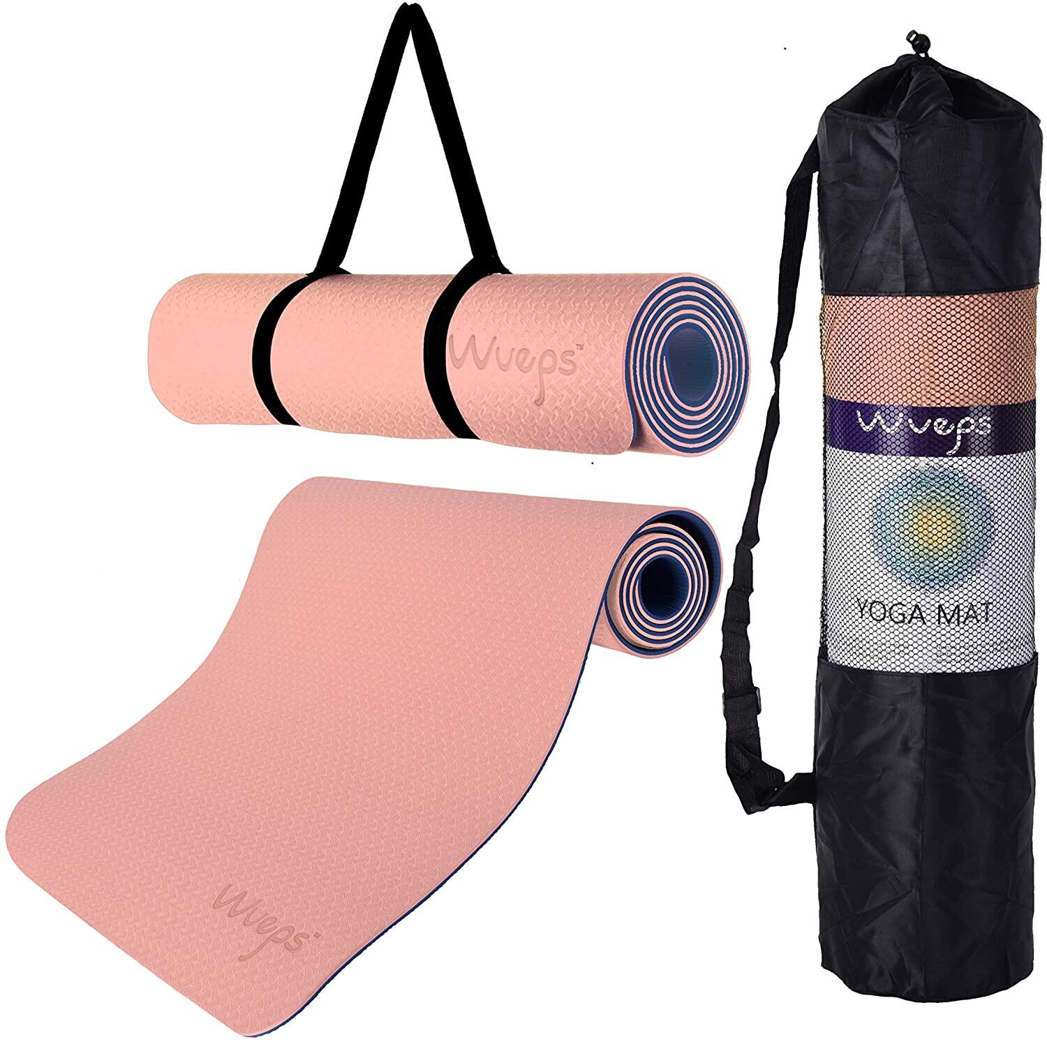 WUEPS Yogamatte Komfort für sanftes Yoga 183 CM  Dunkelblau