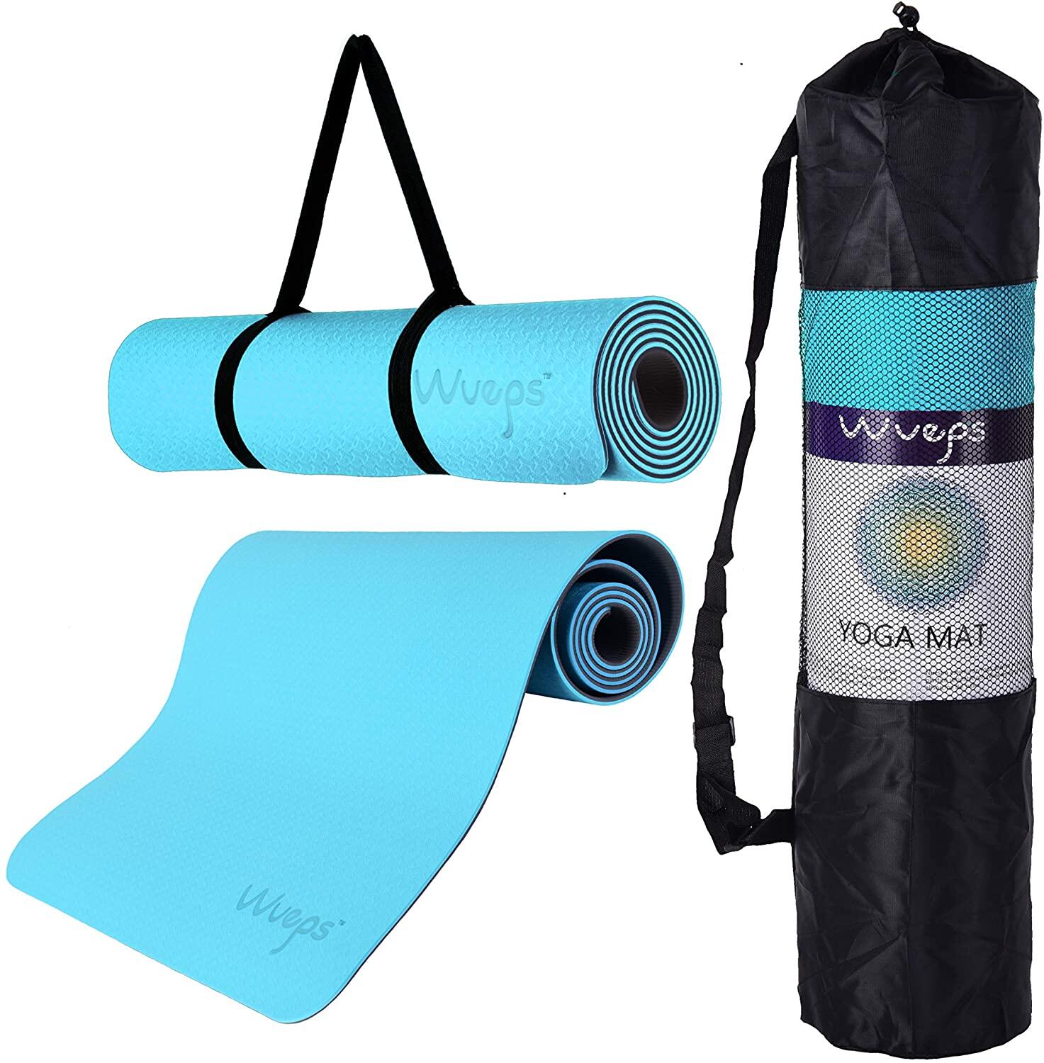 WUEPS Yoga Mat / Esterilla de yoga Suave Confort Blue Sky Blue 183 CM