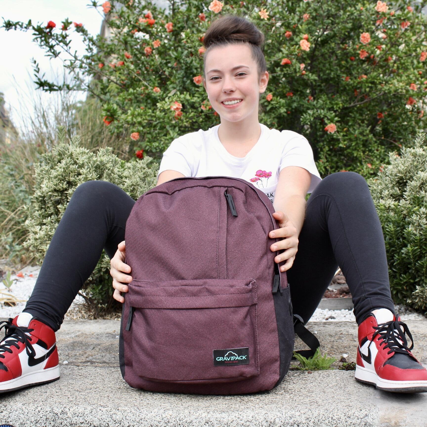 Sac à dos scolaire - Feather noir - Allège la charge de 92% 2/7