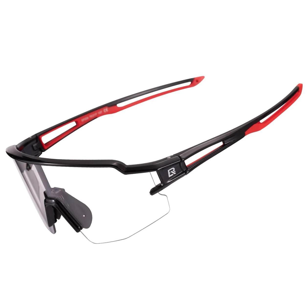 Rockbros - Lunettes De Vélo Photochromiques Rockbros 10173 Uv400 - Noir Et Rouge - Lunettes De Soleil - Noir - No Size - Decathlon