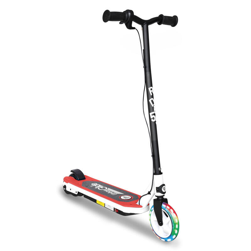Kid-55 Flash vermelho  scooter elétrica LED para crianças, 10 km/h, leve 4/7