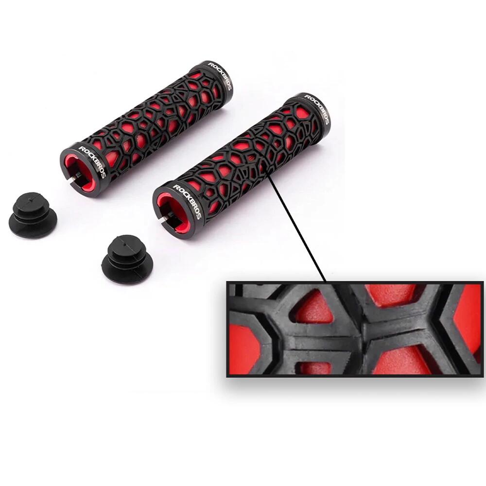 Manopole per bicicletta Rockbros rosse e nere 3/7