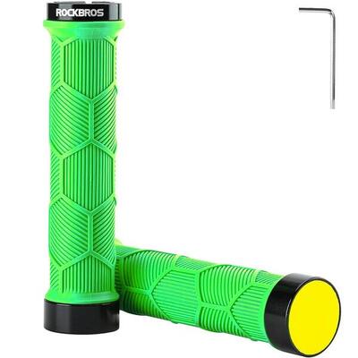Groene rockbros fietsgrepen met reflector