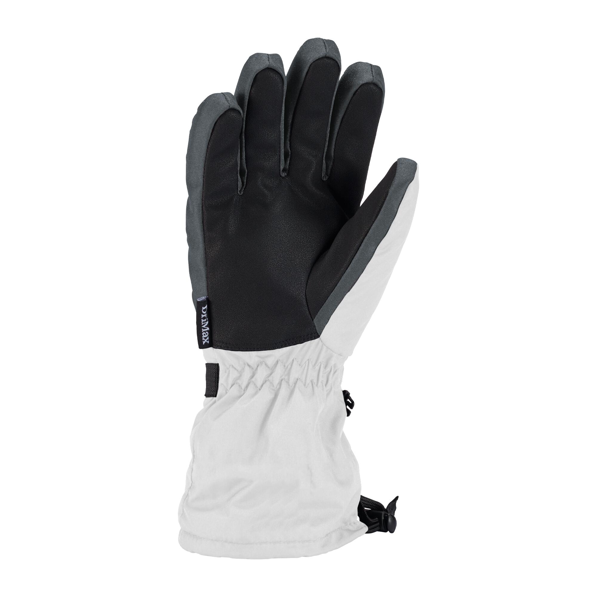 ULTRA DRIMAX dames skihandschoenen WHITE/GUN METAL. 2/5