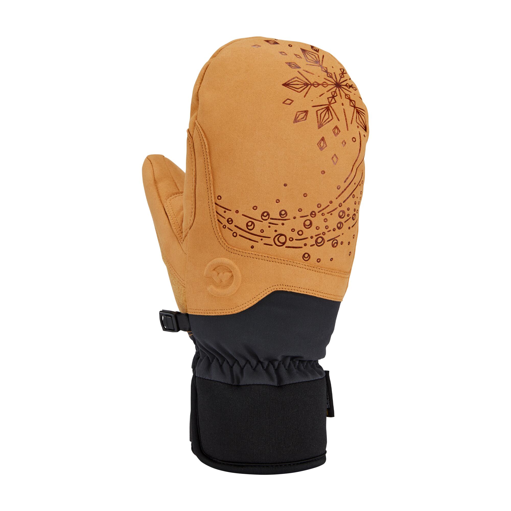 GORDINI MTN Crew Artist Women's Ski Mittens TAN/BLACK/SNOWFLAKE