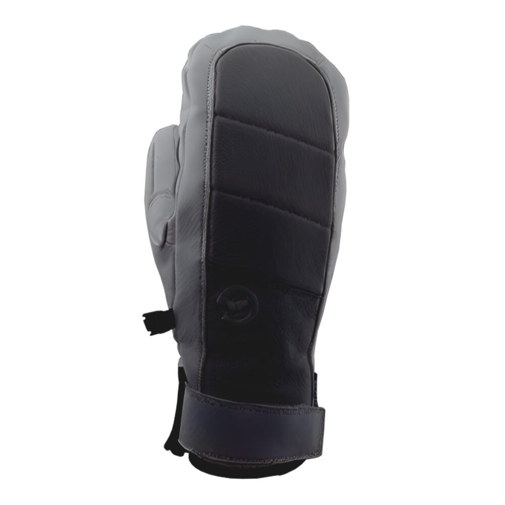 WOMEN LEATHER ski mittens BLACK