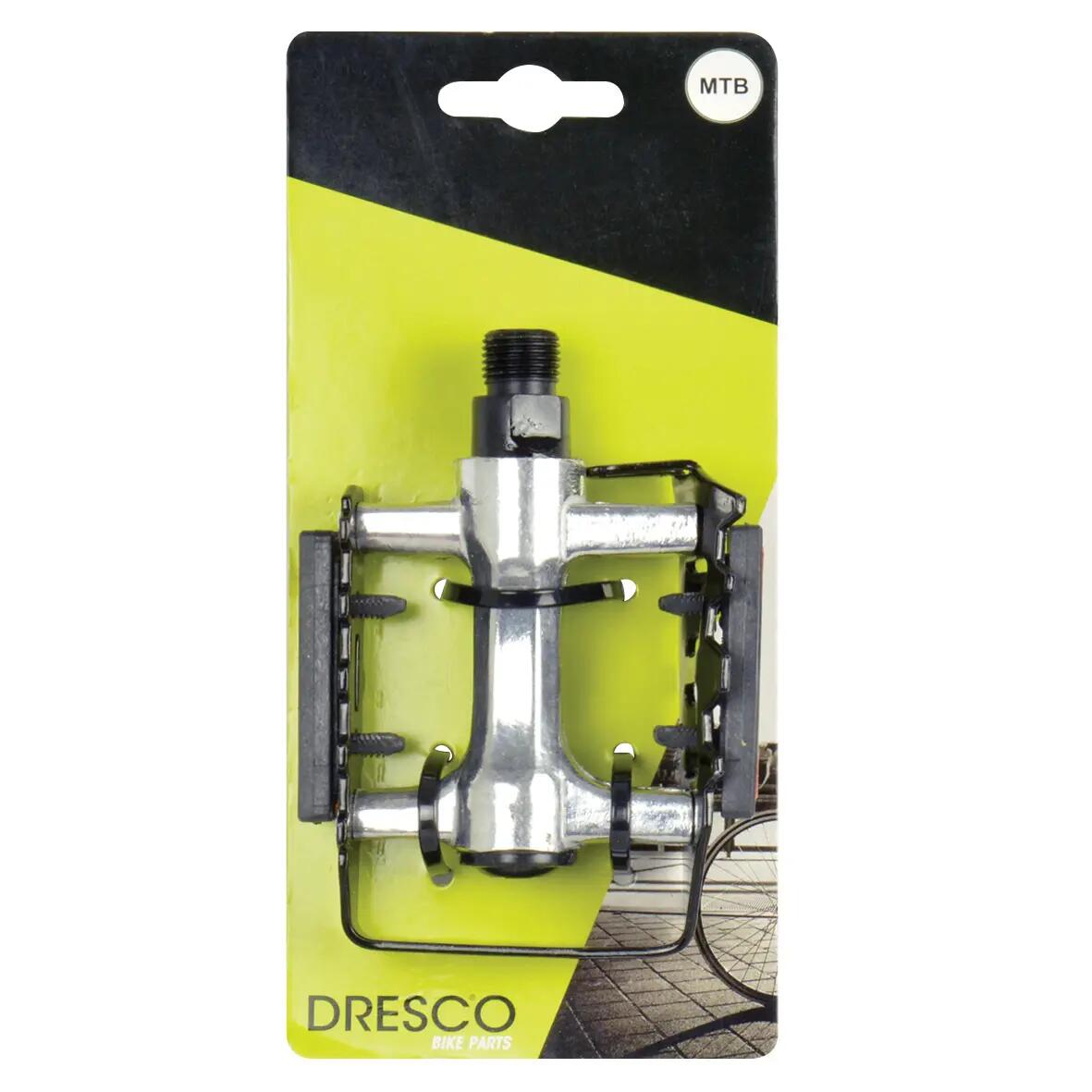 Dresco platformpedalen MTB 11 cm metaal chroom/zwart 2 stuks 4/5