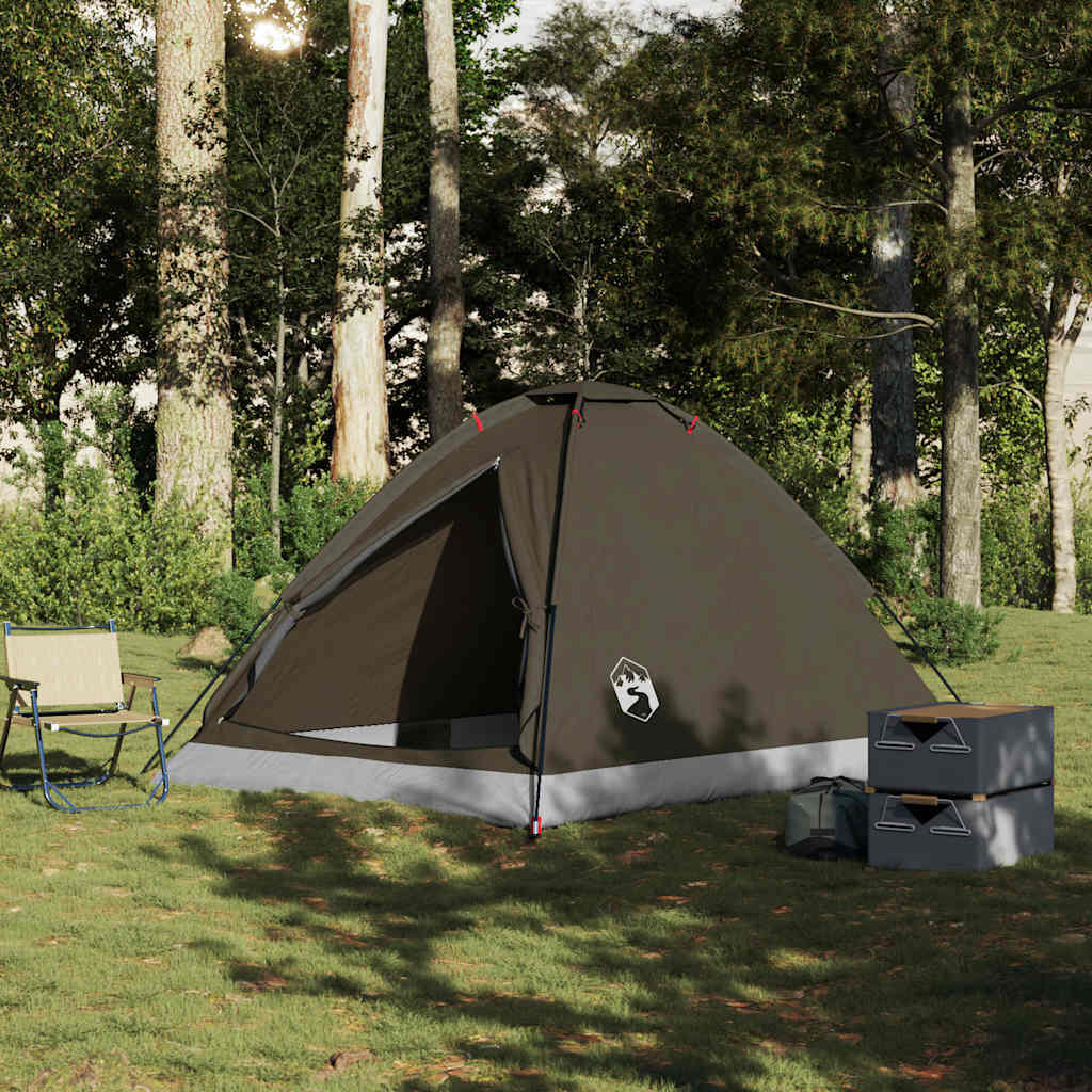 Tenda a cupola impermeabile VidaXL 4 posti marrone. 3/7