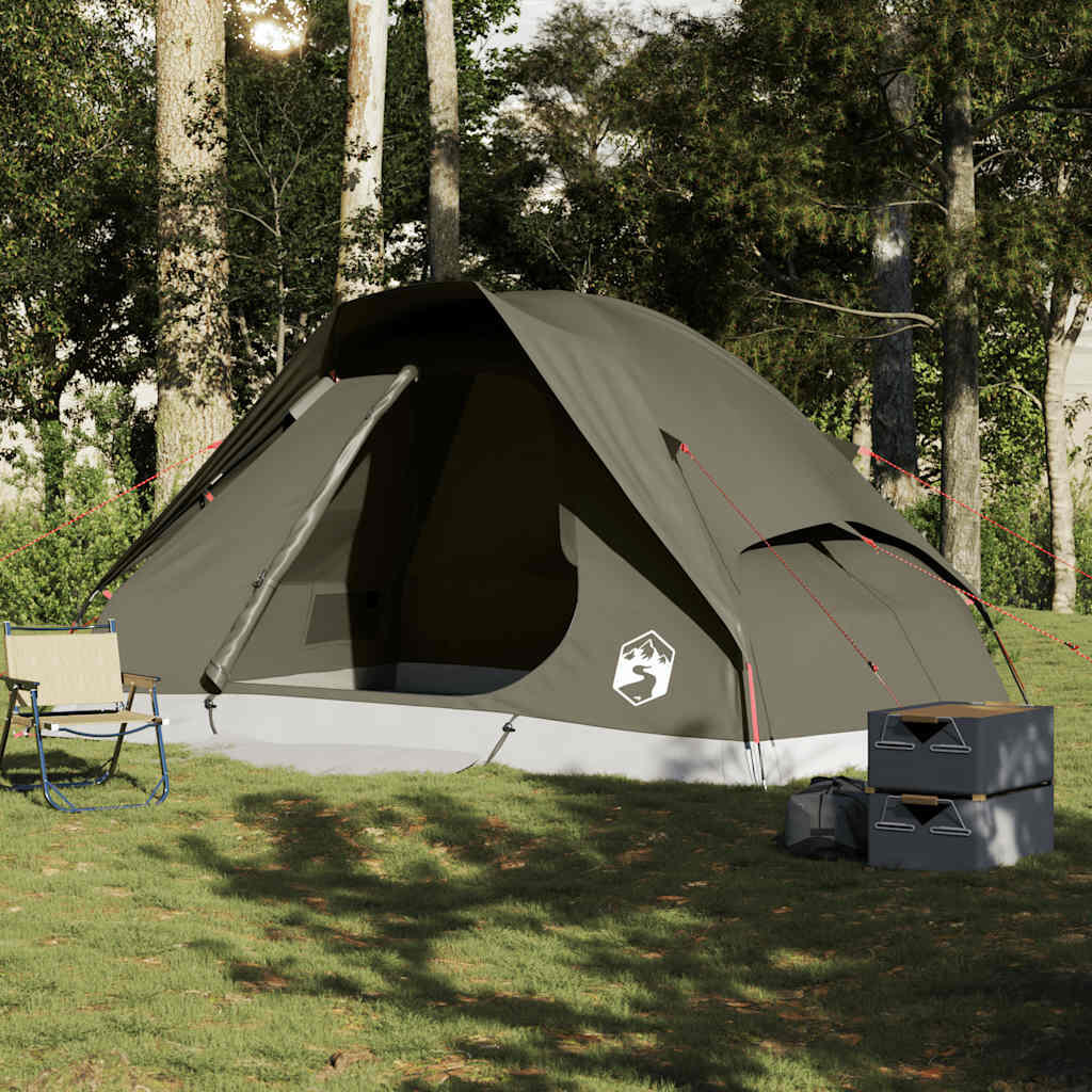 VidaXL tenda a cupola 6 posti impermeabile marrone 3/7