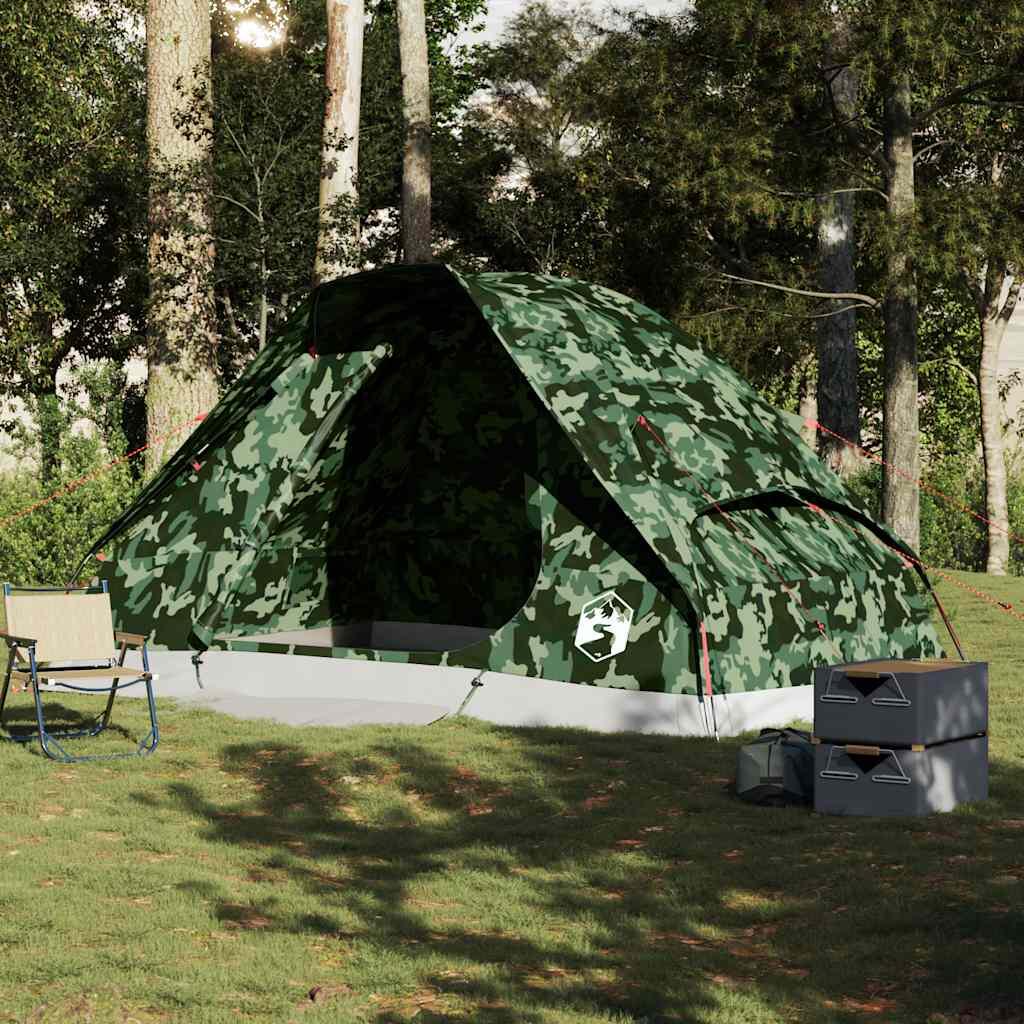 VidaXL Tenda a Cupola 6 Persone Impermeabile Mimetico 3/7