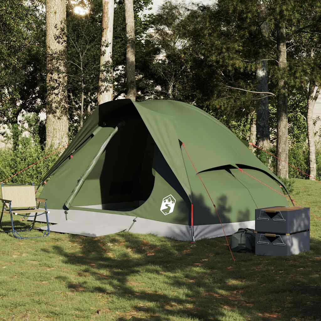 Tenda a cupola VidaXL per 4 persone impermeabile verde oliva 3/7