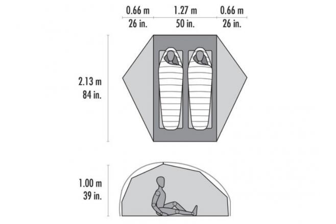 Tente de randonnée MSR FreeLite 2 Sahara 2/5