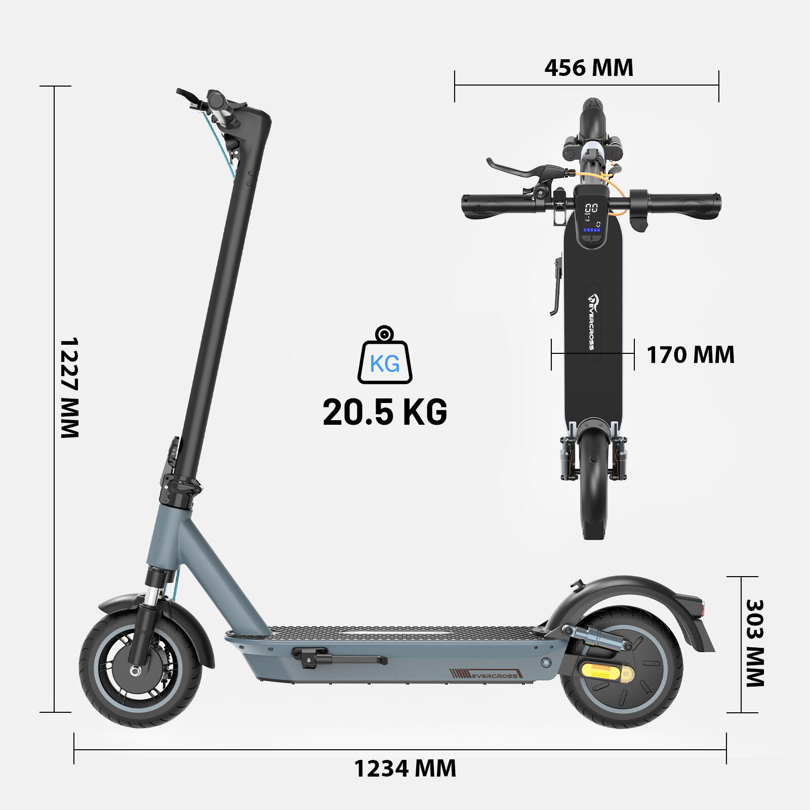 Trottinette électrique EVERCROSS H9 - Moteur 500W, Autonomie 45-65km, Pneus 10" Pleins, Pliable, Application - 3