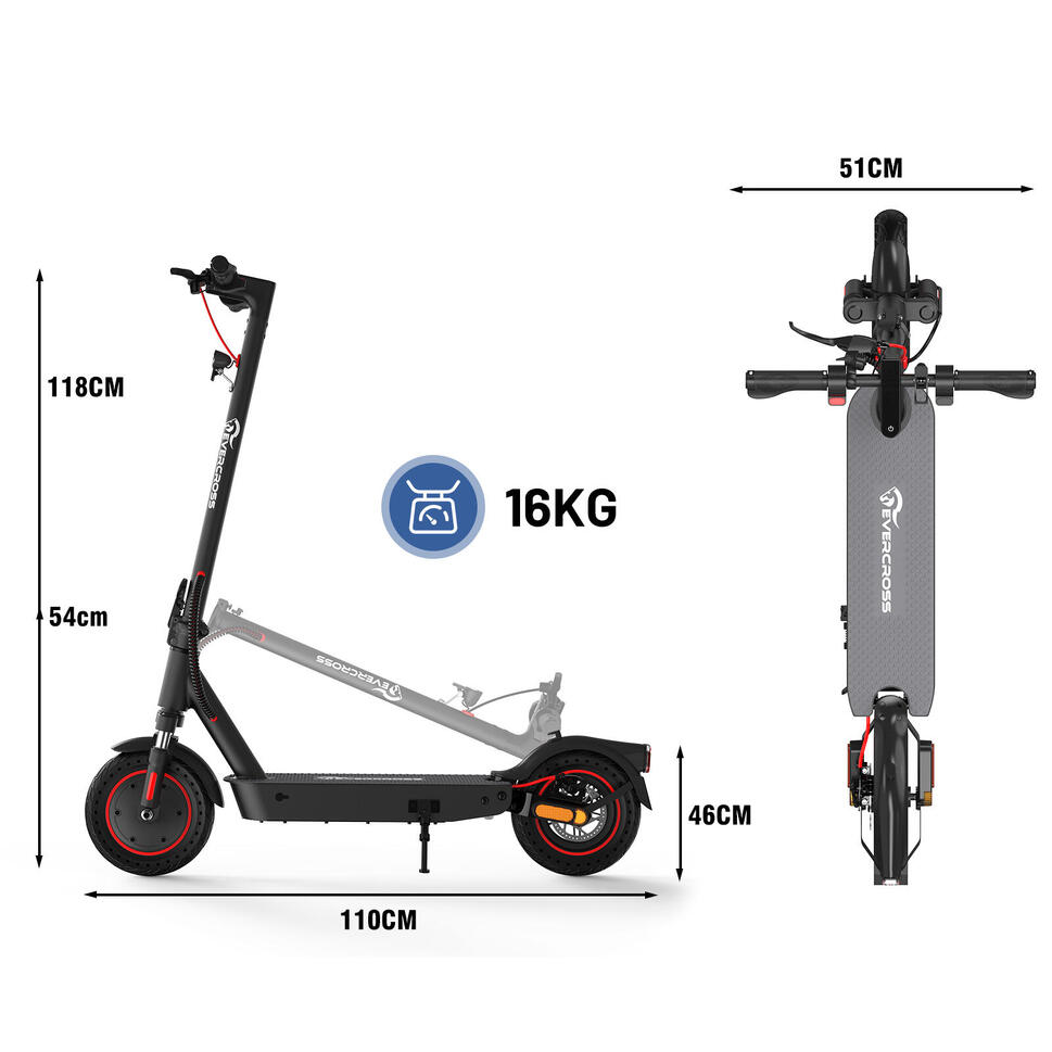 Hulajnoga Elektryczna składana EVERCROSS EV10K PRO 10'' LED & App