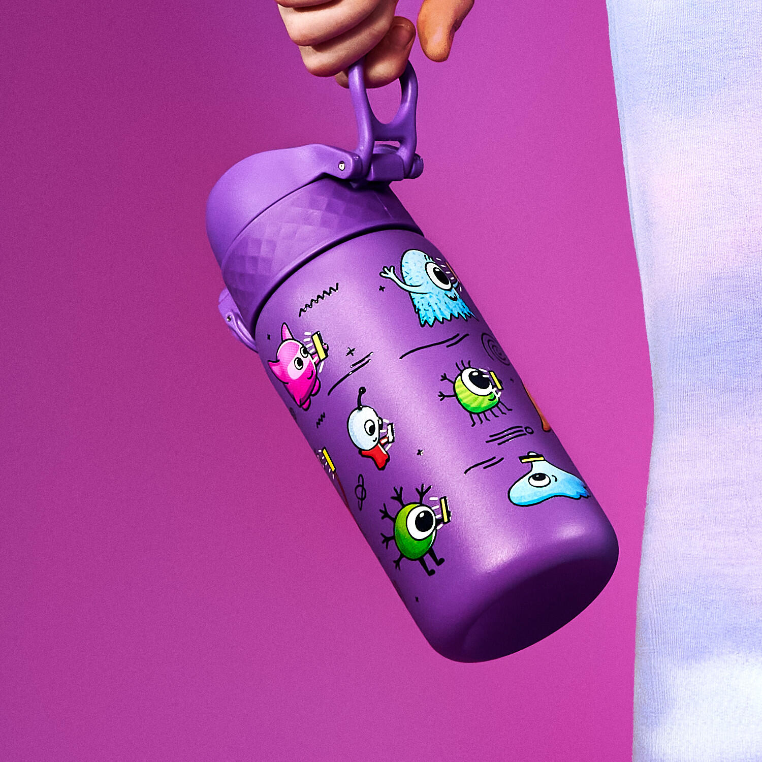 Leak Proof Kids Water Bottle, Stainless Steel, Aliens, 400ml (13oz) 6/7