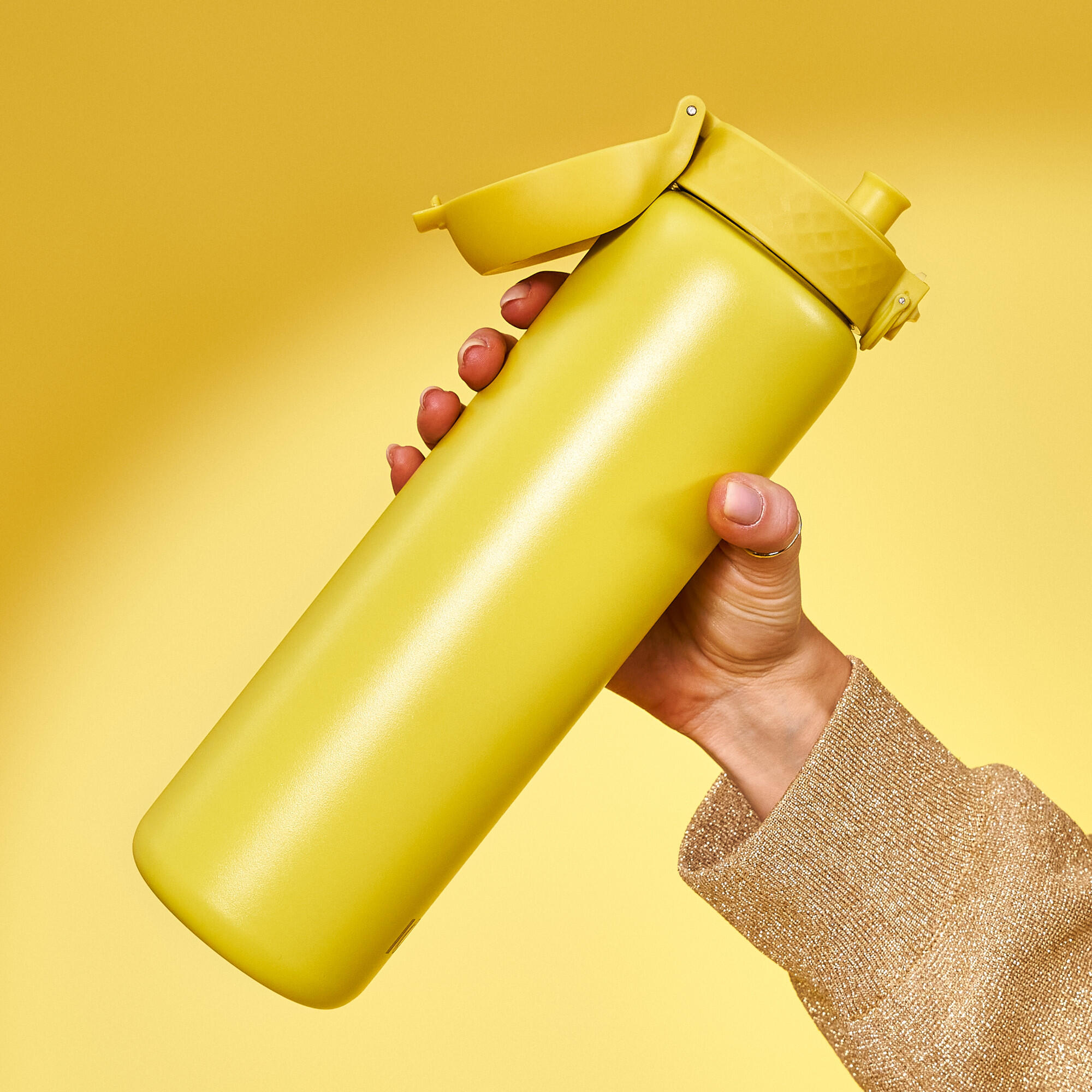Leak Proof 1 Litre Water Bottle, Stainless Steel, Yellow, 1L 5/7