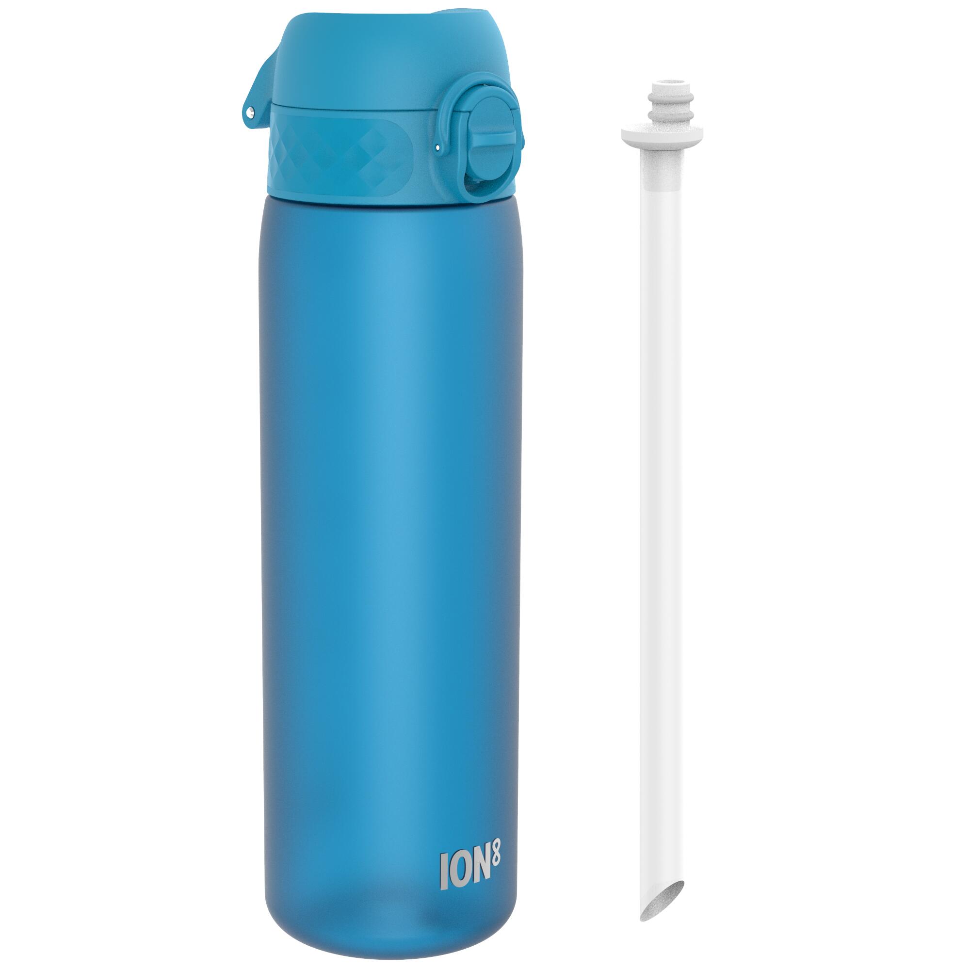 ION8 Leak Proof Medium Water Bottle with Straw, Recyclon™, Blue, 500ml (18oz)