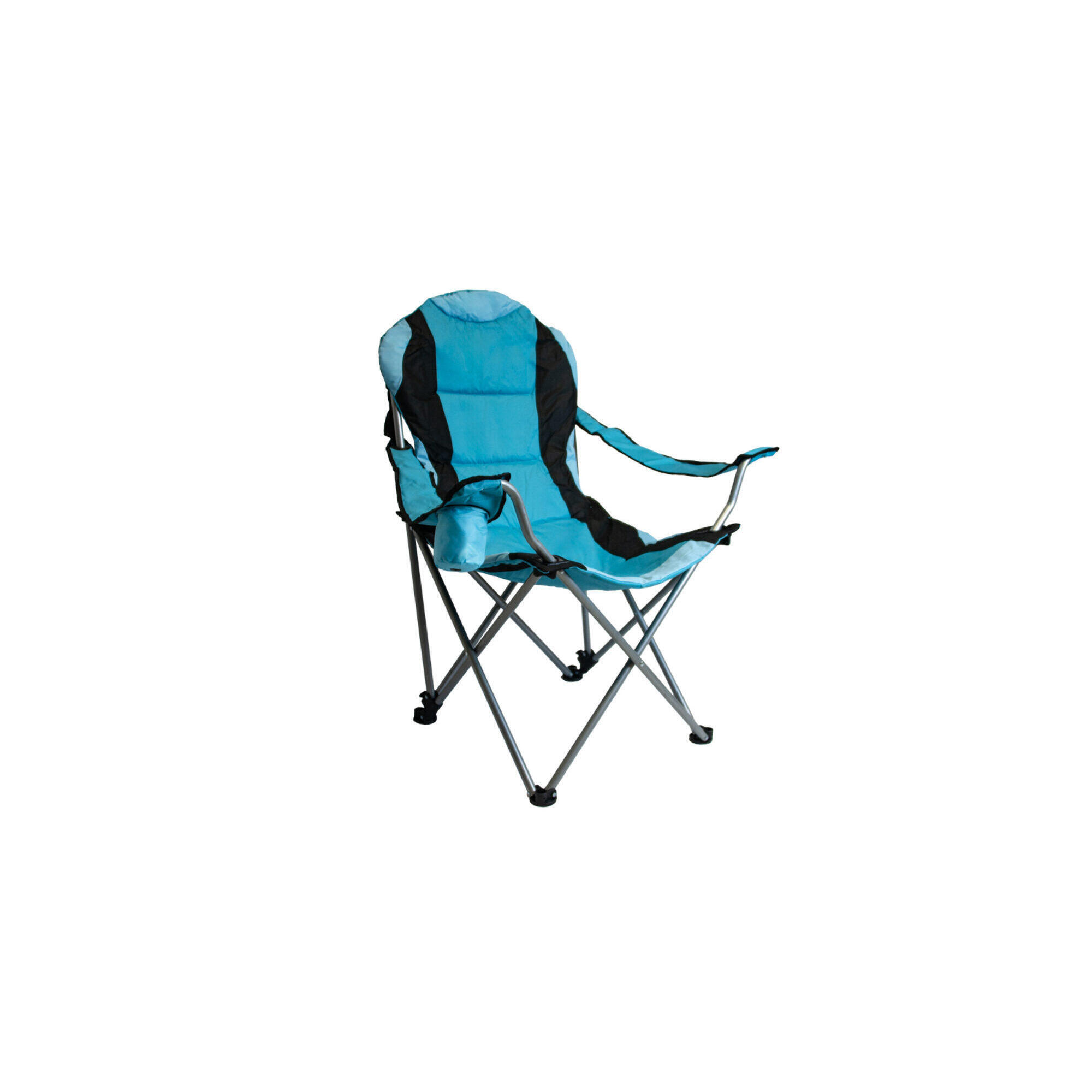 Power Shot - Chaise De Camping Haut De Gamme - Confort Maximal - Siège Pliant - Bleu|gris|noir - Taille Unique - Decathlon
