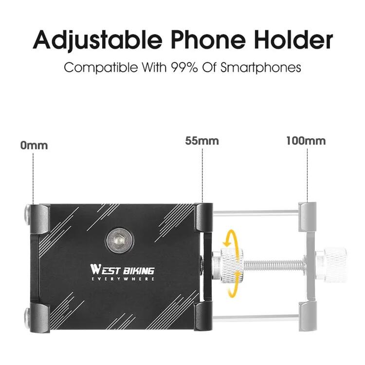 Support de téléphone de vélo en alliage d'aluminium
