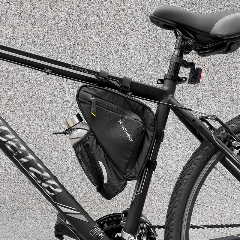 Geantă de cadru biciclete compartiment sticlă, buzunar plasă, Wbb23bk, negru