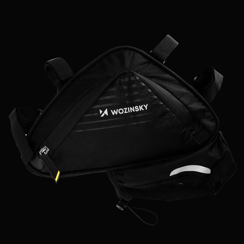 Geantă de cadru biciclete compartiment sticlă, buzunar plasă, Wbb23bk, negru