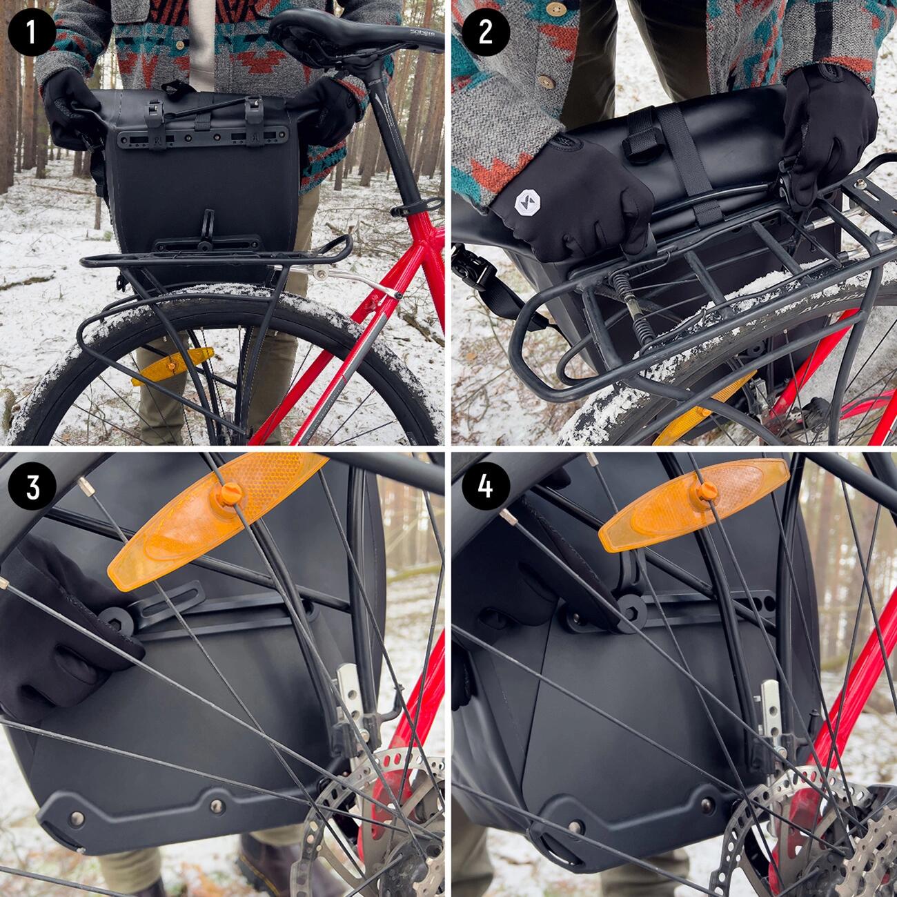 Wasserdichte Fahrradtasche für Gepäckträger 25L - Schwarz 6/7