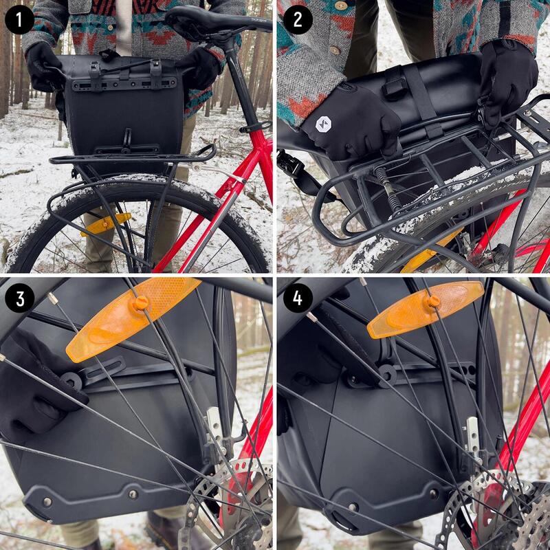 Geantă biciclete impermeabilă, montare rapidă, Wbb24bk, negru