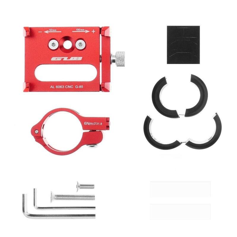Support téléphone  GUB G85 Aluminium rouge