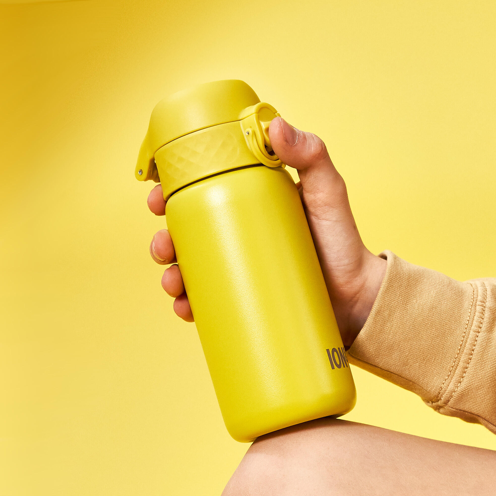 Leak Proof Kids Water Bottle, Stainless Steel, Yellow, 400ml (13oz) 5/7