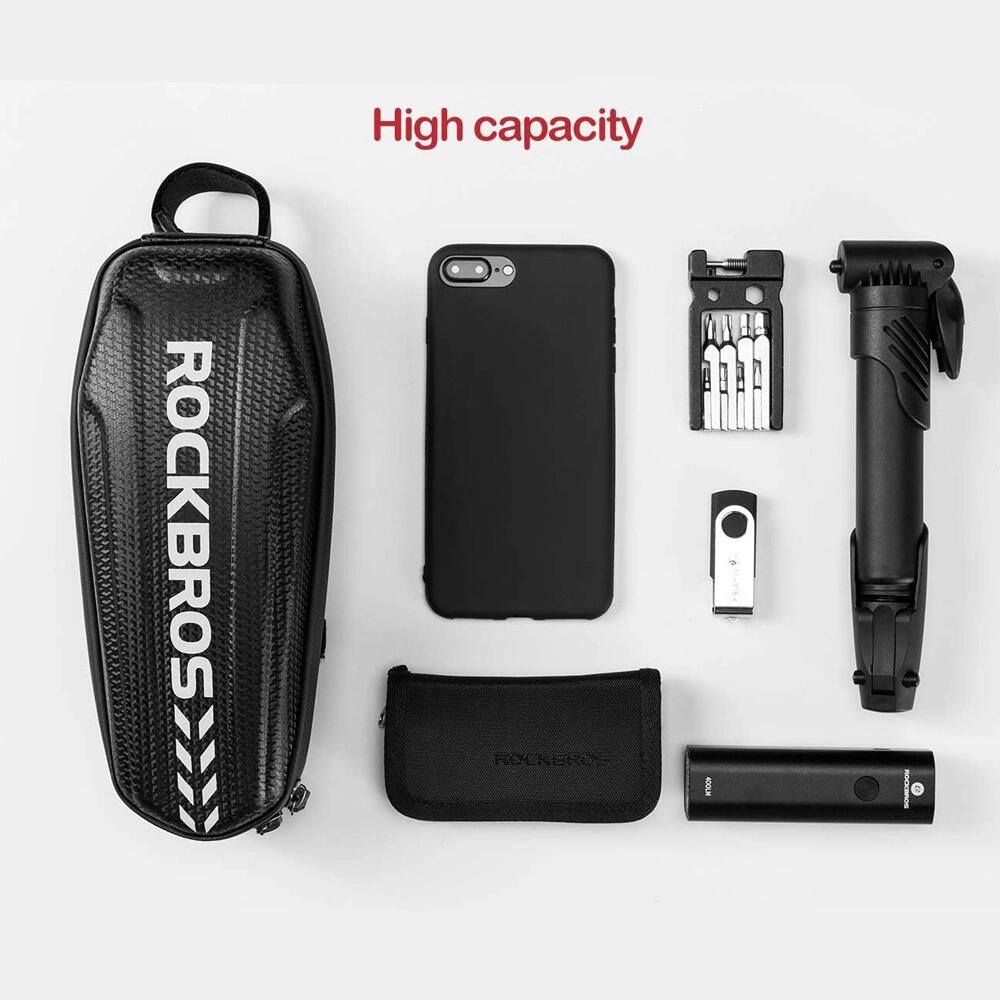 Wasserdichte Fahrradtasche Rockbros für Rahmen - Schwarz 3/7