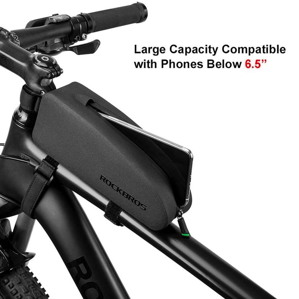 ROCKBROS Sacoche De Cadre Vélo 1.3L - Tube Supérieur MTB Avec Logo Réfléchissant