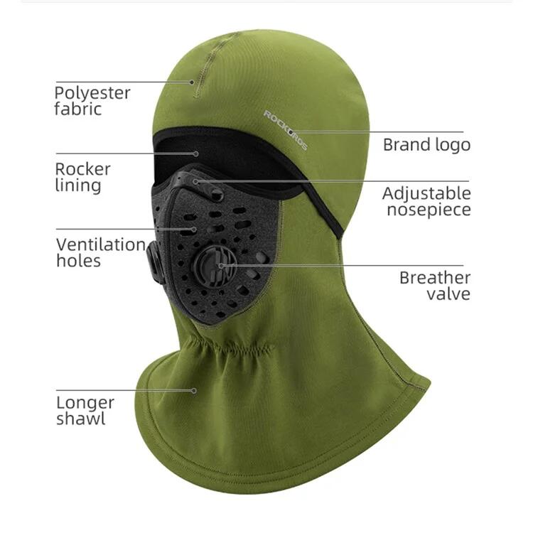 Cagulă caldă, respirantă verde