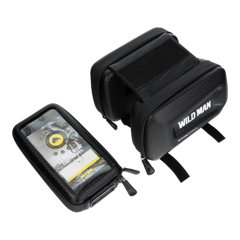Geantă echitație biciclete de oras impermeabilă, suport telefon, E6S, negru