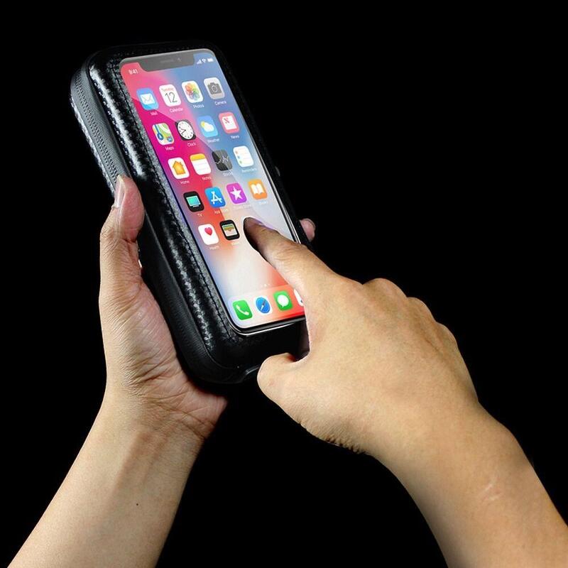 Geantă echitație biciclete de oras impermeabilă, suport telefon, E6S, negru
