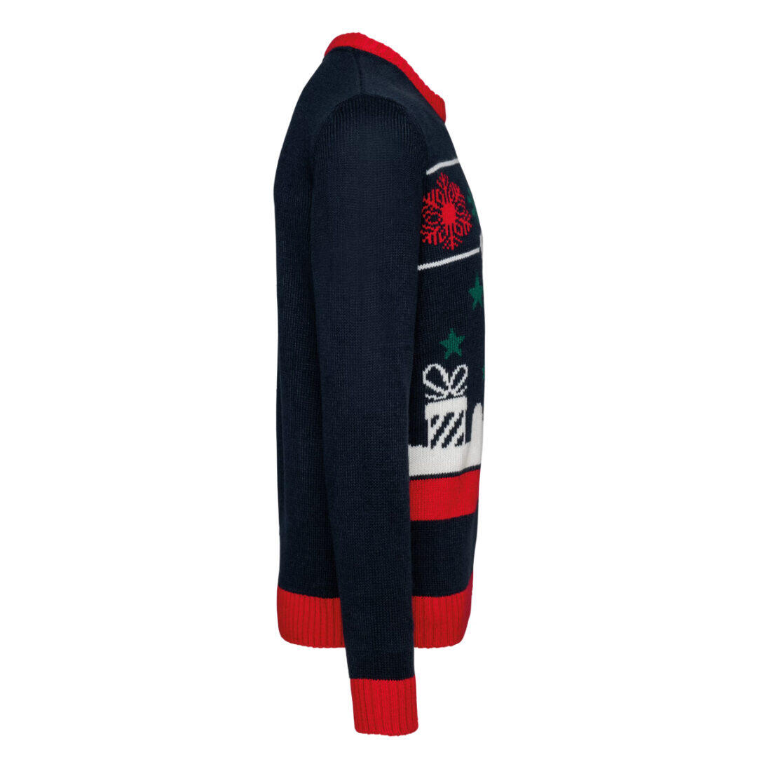 Jersey Cuello Redondo De Renos De Papá Noel Y Copos De Nieve 3/7